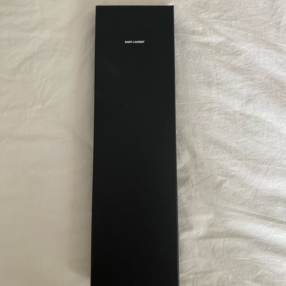 Saint Laurent- Black Silk Oversized Tuxedo Style Bow Belt main image 3